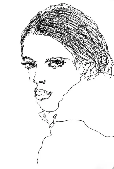 Woman with wobbly face